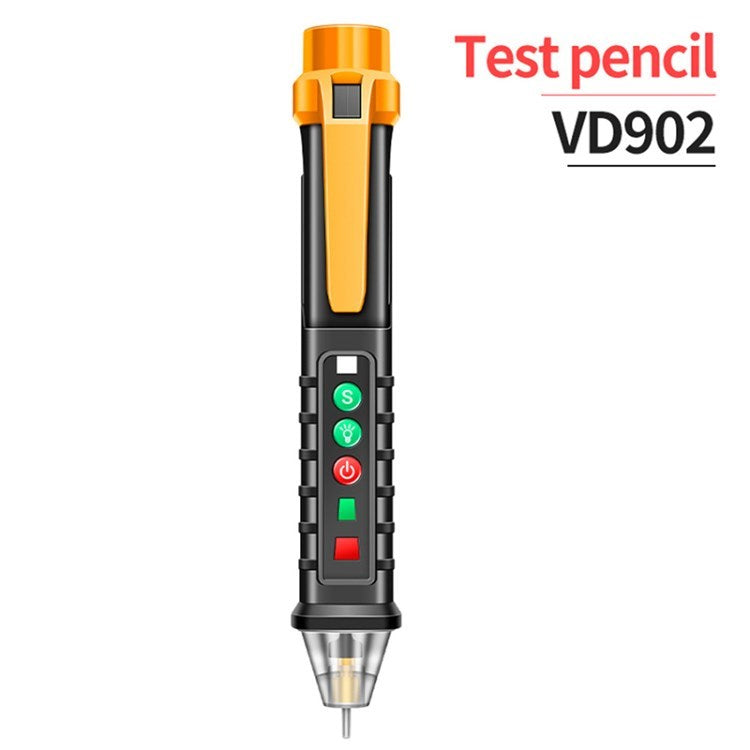 Aneng VD902 AC Voltage Detector 12-1000V Smart Non-Contact Tester Meter Pen with Flashing LED Alarms - Black / Yellow