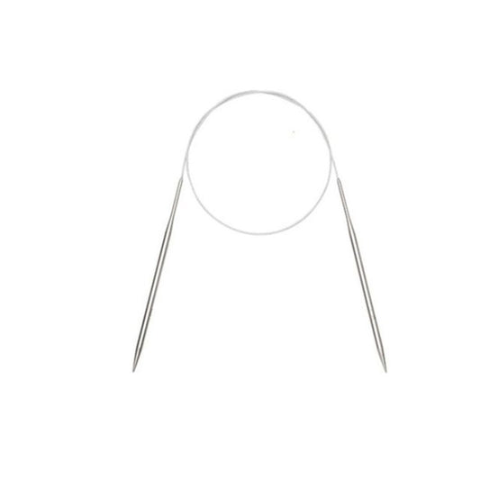40cm Circular Knitting Needle Stainless Steel Round Weaving Pin Crochet Yarn Needles - 5mm