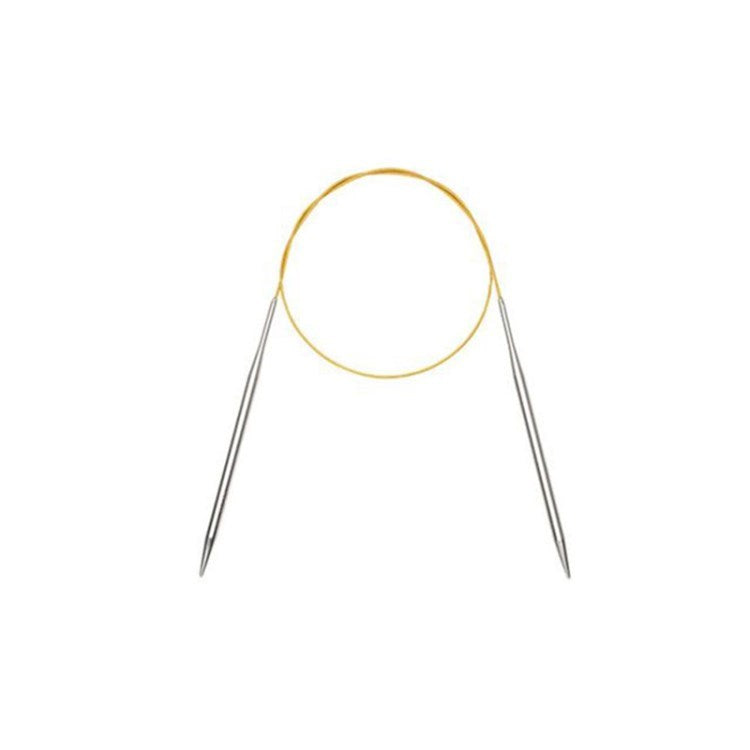 40cm Circular Knitting Needle Stainless Steel Round Weaving Pin Crochet Yarn Needles - 6mm