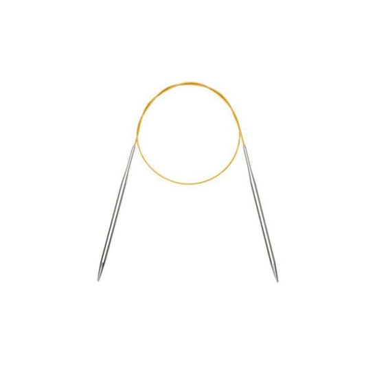 100cm Stainless Steel Circular Knitting Needle Crochet Yarn Needles Round Weaving Pin - 6mm