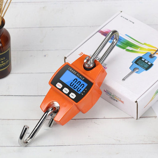 300kg / 660lb Industrial Mini Crane Scale Electronic Weighing Scale with Digital LCD Display - Orange