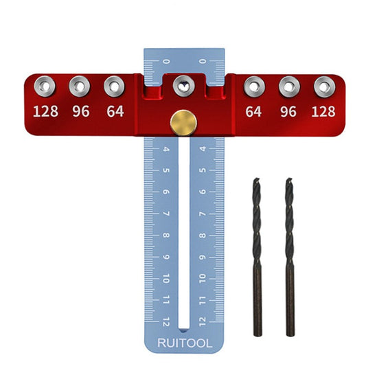 Aluminum Alloy Straight Hole Drilling Positioner Wood Dowel Drill Guide Kit Woodworking Tools - Style A