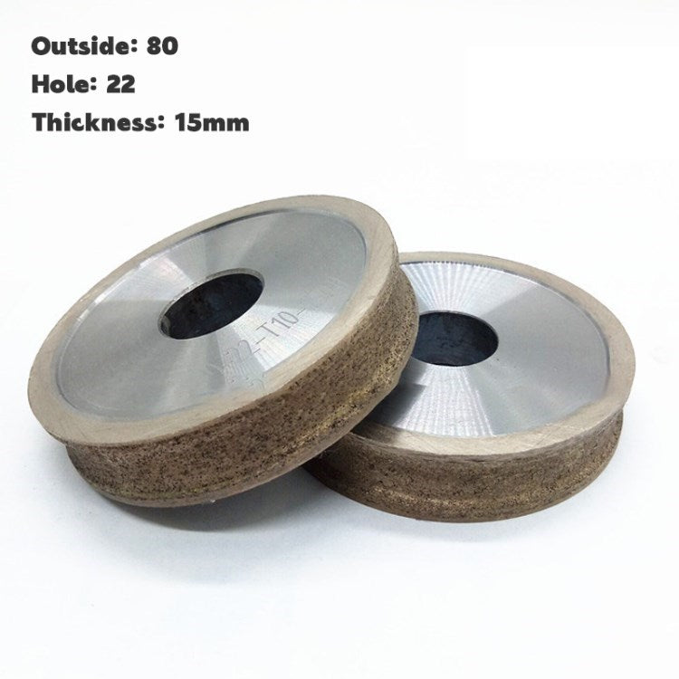 Straight / Round Edge Grinding Wheel Glass Diamond Grinding Wheel Disc 80mm Outer Diameter for Metal Stone Grinding and Processing - 80x22x15mm / Straight Edge