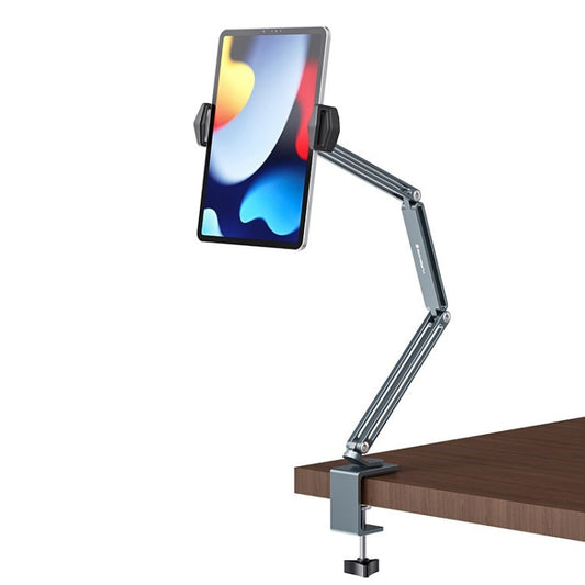 BONERUY P67 Phone Clip Stand Universal 360&#176; Rotation Metal Desktop Tablet Phone Holder - Grey