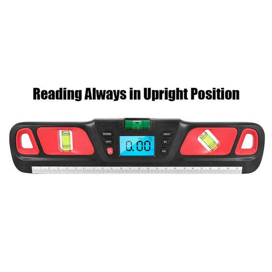 HW-200 Electric Level Angle Slope Scale Ruler Digital Spirit Level Inclinometer Angle Gauge Finder - Red