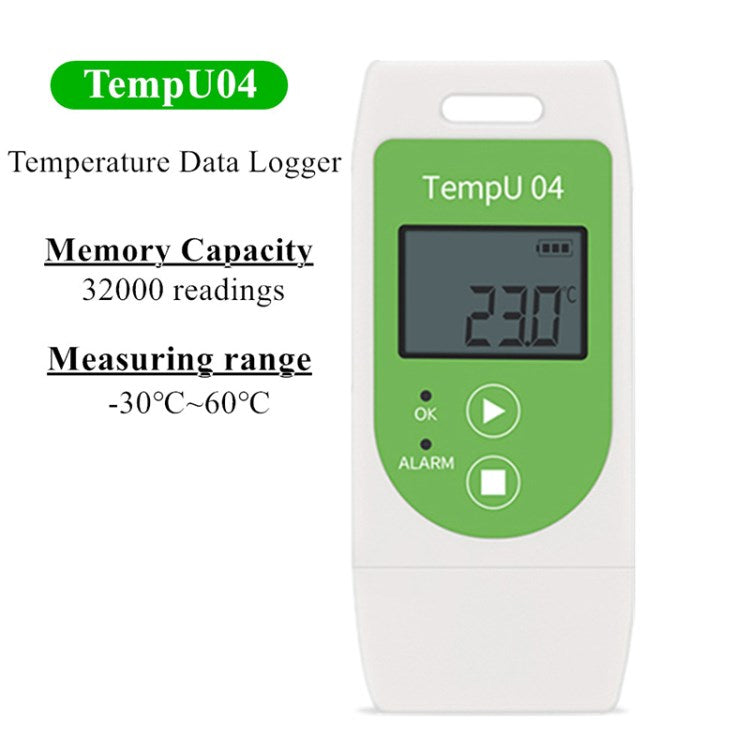 TempU03 / TempU04 USB Digital Temperature Humidity Data Logger Temperature Monitor with 32000 Points Recording - TempU04