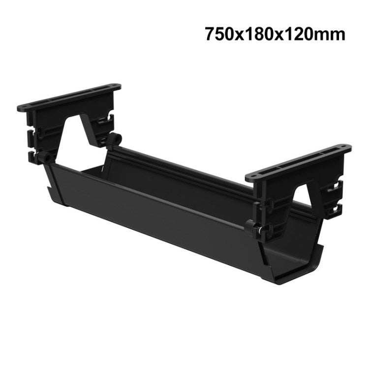 Under Desk Cable Management Tray Drill-Free Wire Organizer Rack Cable Organizer Wire Cable Holder for Desks, Offices, and Kitchens - Black / 750x180x120mm