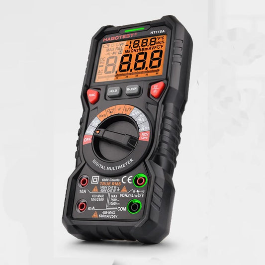 HABOTEST HT118A Auto Range Digital Multimeter Ture RMS AC DC Ohm Hz NCV Live Voltage Temperature Meter