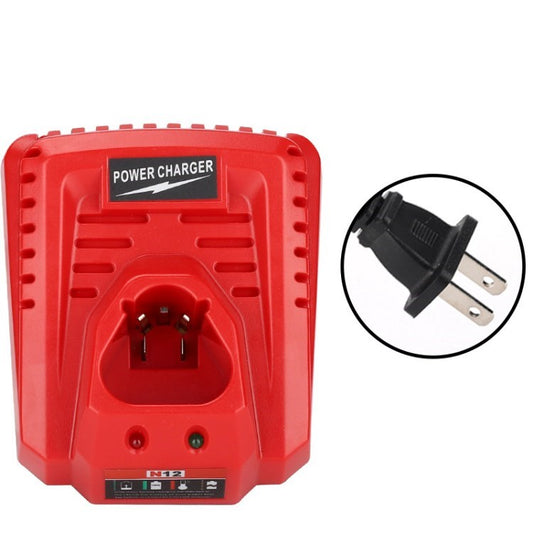 M12 N12 10.8V 12V Li-Ion Li-Ion Replacement Battery Charger for Milwaukee 48-59-2401 48-11-2402 - Red / US Plug
