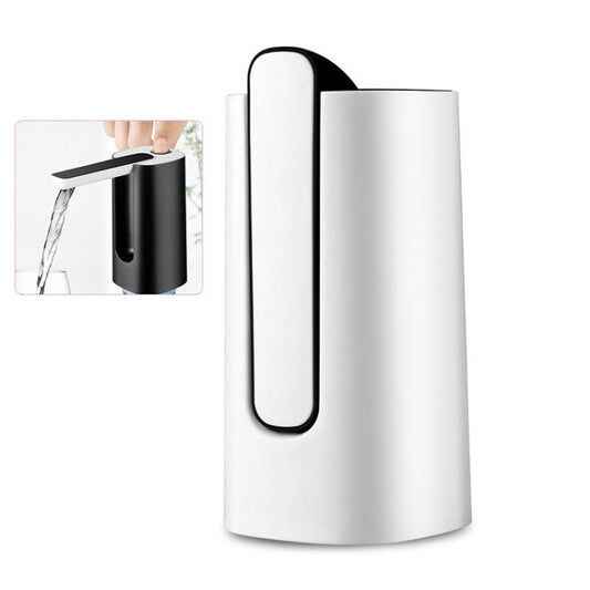 Electric Water Bottle Pump USB-Charging Foldable Drinking Water Dispenser Pump (BPA-Free, without FDA Certificate) - White