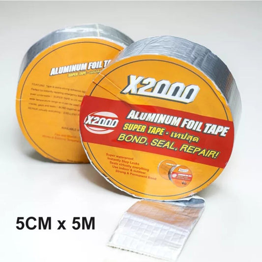 Waterproof Sealant Tap Aluminum Foil Rubber Water Leak Seal Tape - 5cmx5m