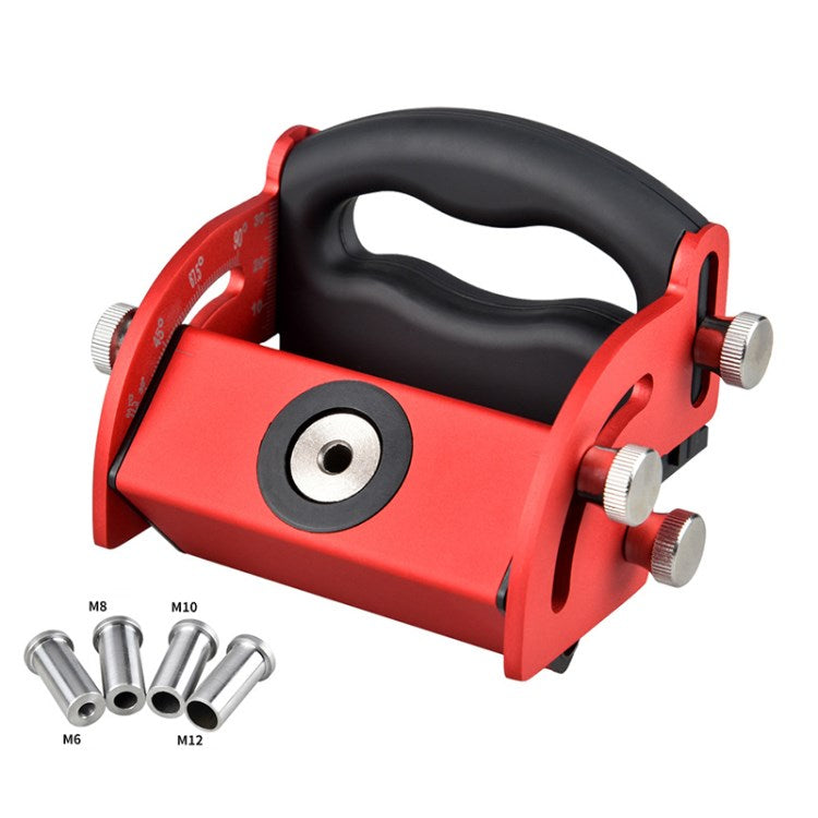 Single Pocket Hole Jig Set Woodworking Slant Hole Positioning Tool Aluminium Alloy Hole Punching Locator - Red