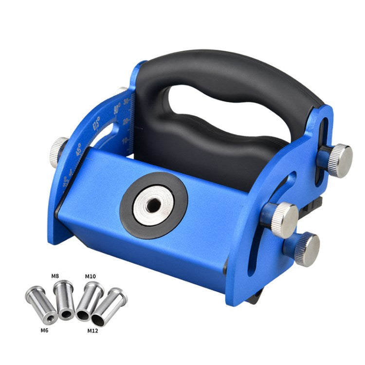 Single Pocket Hole Jig Set Woodworking Slant Hole Positioning Tool Aluminium Alloy Hole Punching Locator - Blue