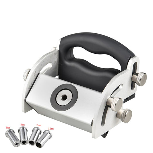 Single Pocket Hole Jig Set Woodworking Slant Hole Positioning Tool Aluminium Alloy Hole Punching Locator - Silver