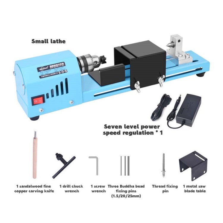 150W 12V / 24V Mini Lathe Beads Machine DIY Portable Woodworking Grinding Polishing Beads Drill Rotary Tool