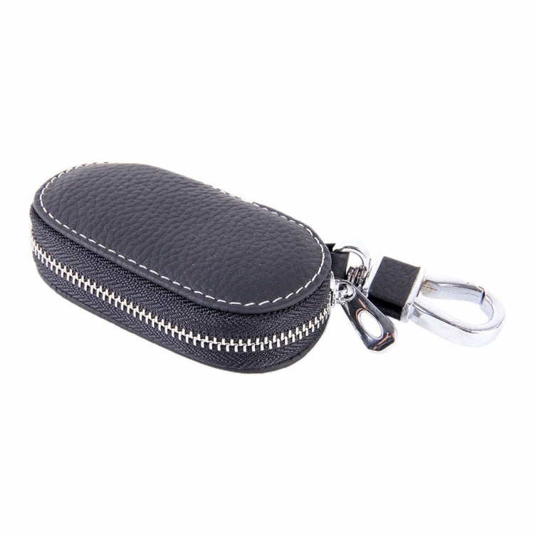Universal Leather Crocodile Texture Waist Hanging Zipper Wallets Key Holder Bag (No Include Key)(Black)