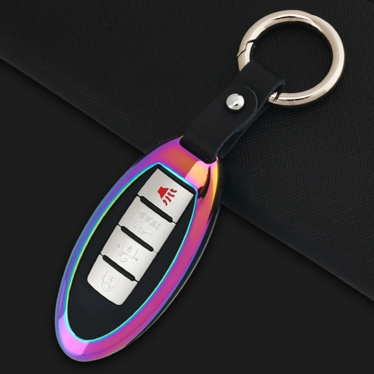 Car Buckle Key Shell Zinc Alloy Car Key Shell Case Key Ring for Dongfeng Nissan, Random Color Delivery