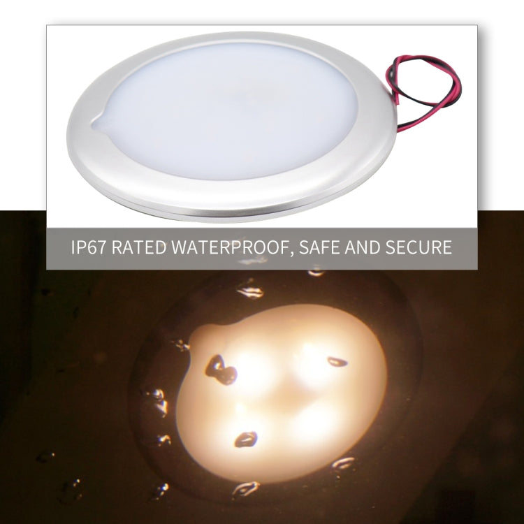 DC 9-30V 2.4W 3000-3300K IP67 Marine RV Dimmable 95mm LED Dome Light Ceiling Lamp, with Touch Control