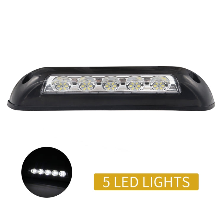 DC 12V 2.6W 6000K IP67 Marine RV Waterproof LED Stair Deck Dome Light Ceiling  Lamp, Black Shell and Rubber Base