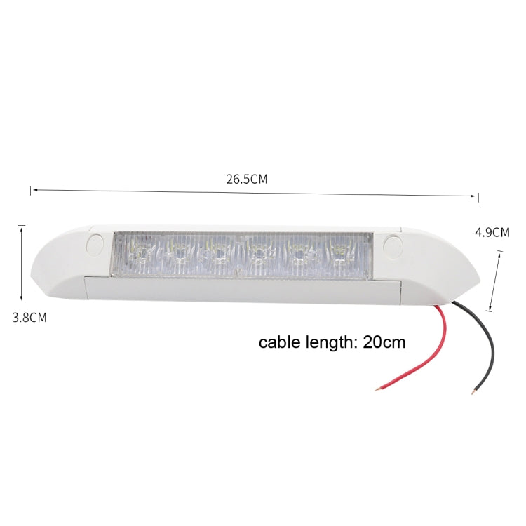 DC 12V 2.6W 6000K IP67 Marine RV Waterproof LED Stair Deck Dome Light Ceiling  Lamp, Aluminum Alloy Base