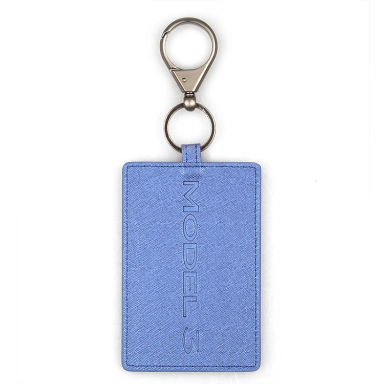 Portable Car Key Card Cover Case for Tesla Model 3(Blue)