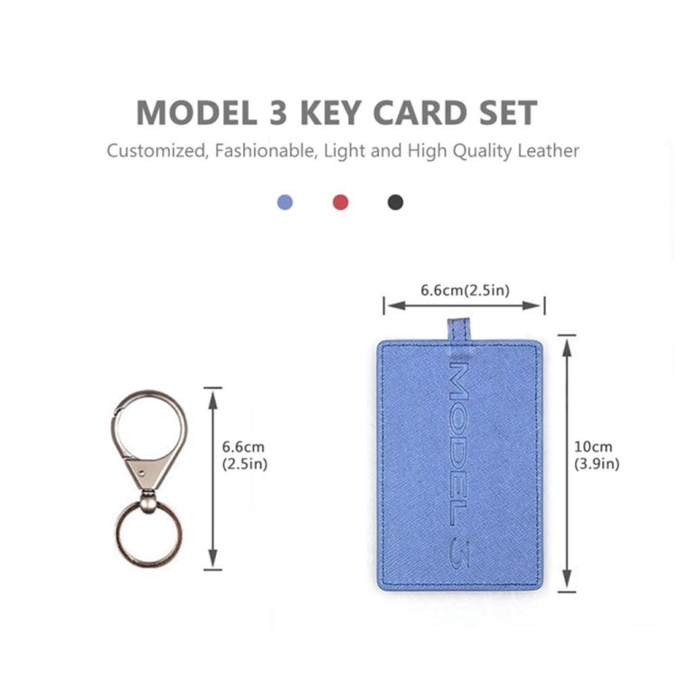 Portable Car Key Card Cover Case for Tesla Model 3(Blue)