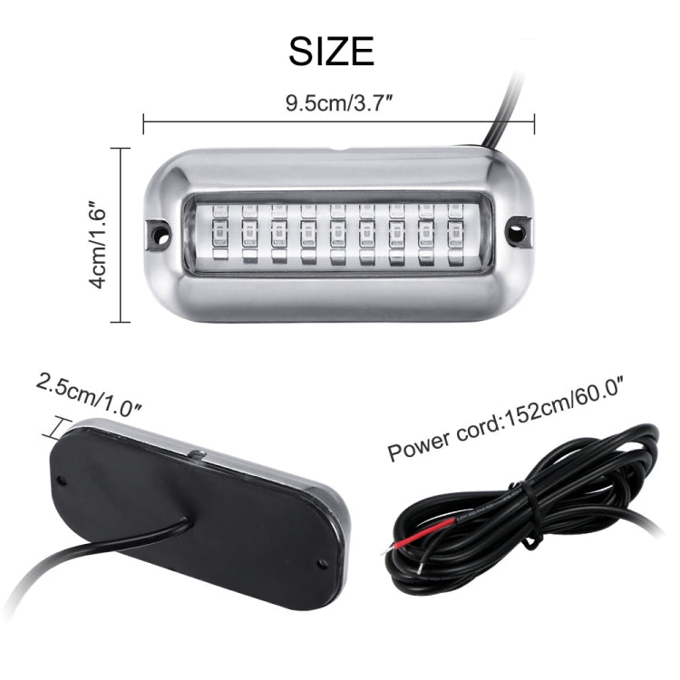 2 PCS MK-027 Ship / Yacht 10-30V 27LEDs Waterproof Stainless Steel Underwater Light(Green Light)