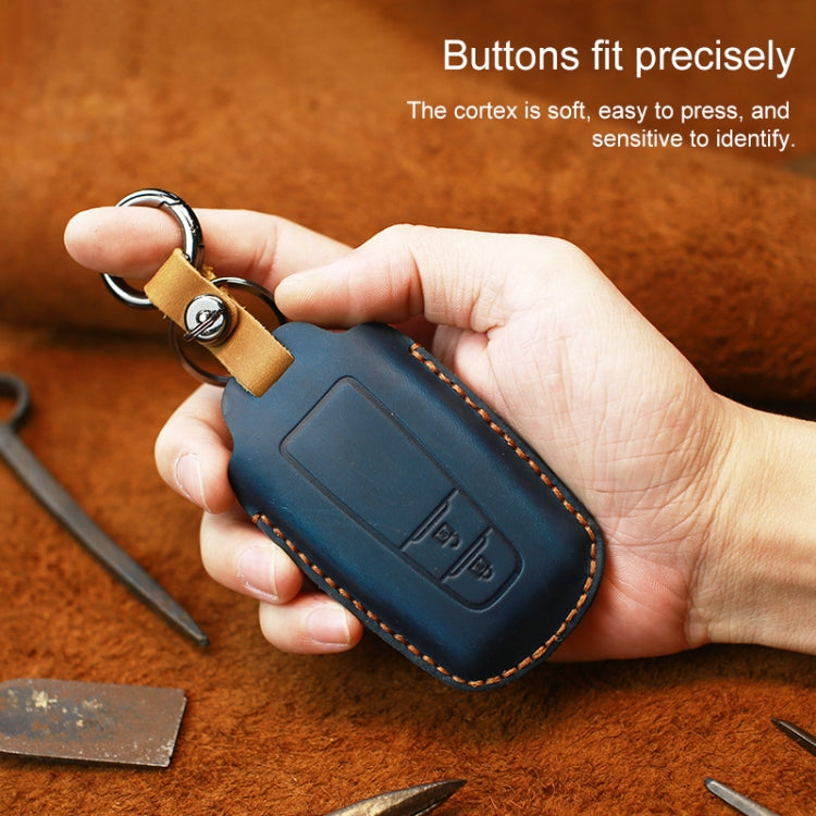 For Toyota Car Cowhide Leather Key Protective Cover Key Case, Two Keys Version (Red)
