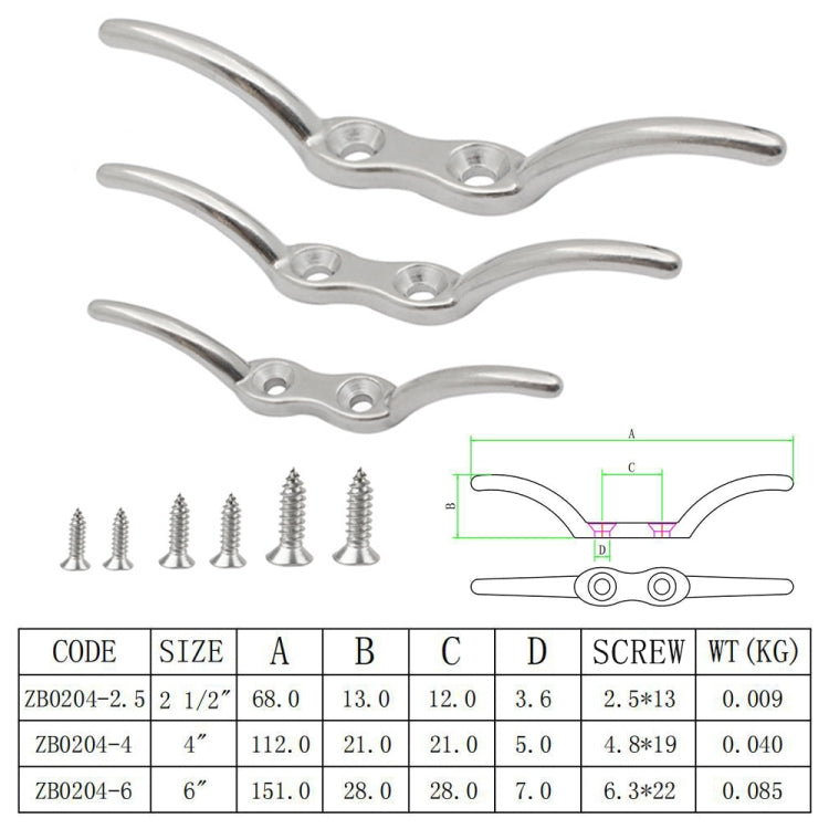 316 Stainless Steel Marine Flagpole Hook with Screw, Style:4 inch