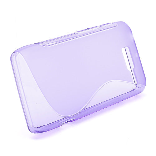 S-Curve Gel TPU Case Cover for Motorola RAZR D3 XT919 XT920 - Purple;Transparent