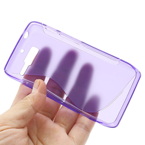 S-Curve Gel TPU Case Cover for Motorola RAZR D3 XT919 XT920 - Purple;Black