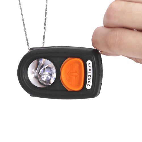 Mini Pocket Slide Switch 20X 21mm Magnifier Loupe with LED Light and Compass