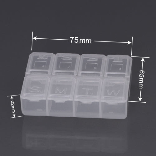 Portable Storage Box 8 Compartment Plastic Tool Case (Size: 7.5 x 6.5 x 2.2cm)(E-301-1)