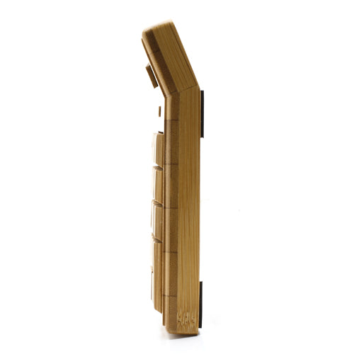 Tilt Head Handcrafted 18 Key Natural Bamboo Wooden Solar Power Calculator