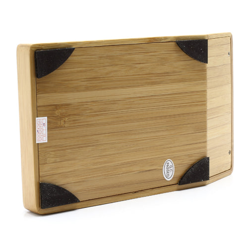 Tilt Head Handcrafted 18 Key Natural Bamboo Wooden Solar Power Calculator