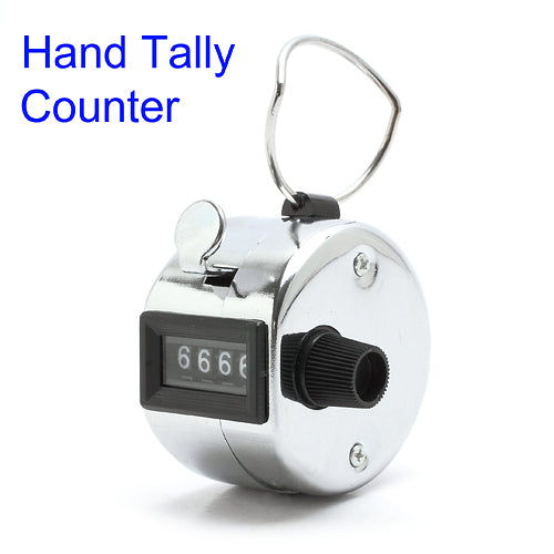 Portable 4 Digit Number Display Clicker Metal Hand Tally Counter for Golf Sport
