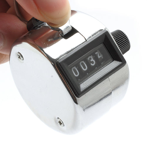 Portable 4 Digit Number Display Clicker Metal Hand Tally Counter for Golf Sport