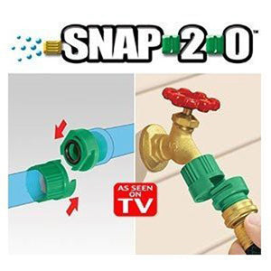 Snap 2.0 Garden Hose Connectors with Spray Nozzle As Seen On TV