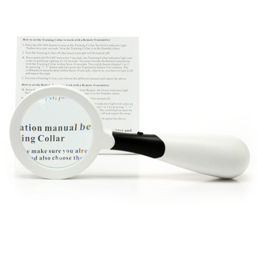 Handheld 65mm 4X Green Glass Lens Magnifier with 2 LED Lights