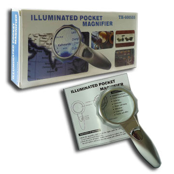 Illuminated 6X LED Light Pocket Magnifier Magnifying Glass