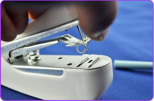 Mini Hand-held Manual Home Sewing Machine;Blue