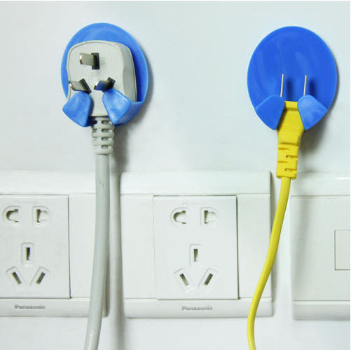 2PCS Adhesive Plug Holder Socket Outlet Hanger Organizer Wire Connector Hooks