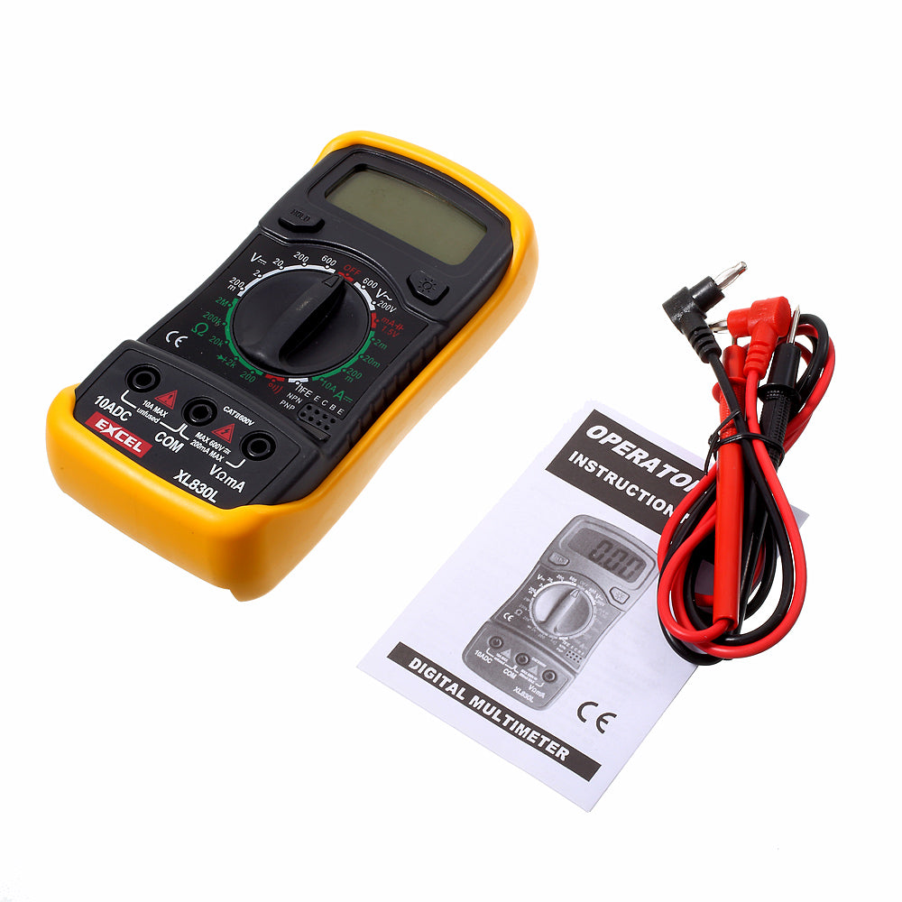 Excel XL-830L Digital LCD Multimeter Voltmeter Ammeter Ohmmeter Tester