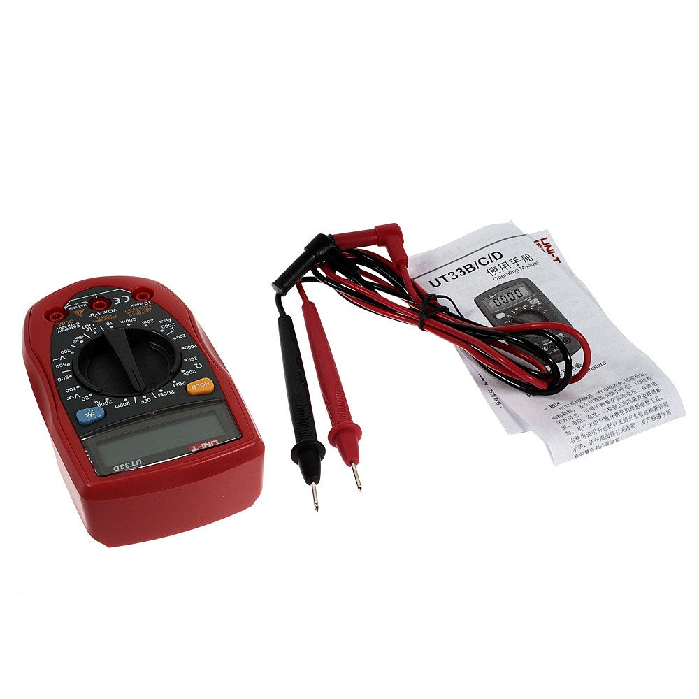UNI-T UT33D LCD Display Digital Multimeter Tester AC / DC Voltmeter Ohmmeter
