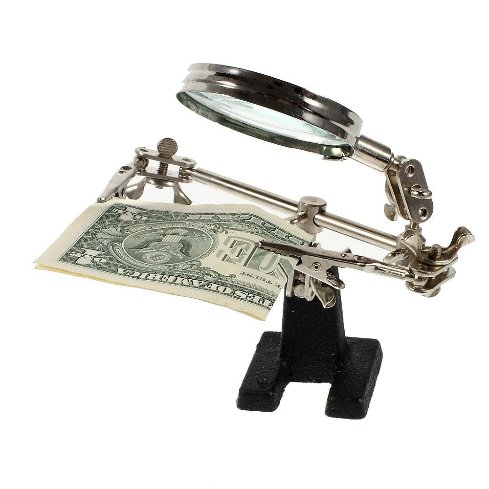 BX806 Desk Magnifying Glass Magnifier w/ Two Clamps