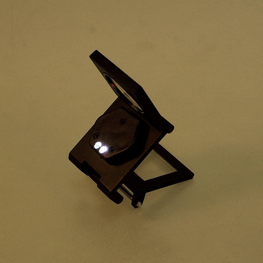 C308A 15X 2 LED Light Helping Hand Magnifier Foldable Magnifying Glass
