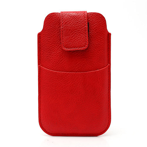 Leahter Pouch Case with Soft Buckle for Samsung Galaxy S 3 III i9300 S4 i9500 i9250 For LG E960 - Red