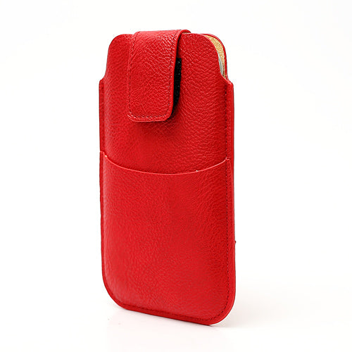 Leahter Pouch Case with Soft Buckle for Samsung Galaxy S 3 III i9300 S4 i9500 i9250 For LG E960 - Red
