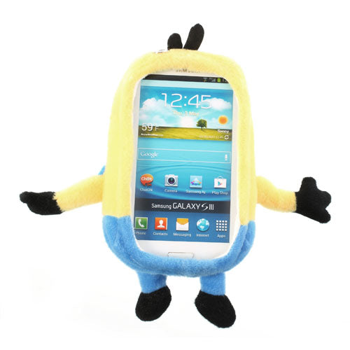 3D Despicable Me Two-eyed Minion Soft Plush Toy Cover for Samsung Galaxy S 3 / III I9300