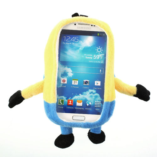 3D Despicable Me One-eyed Minion Soft Plush Toy Cover for Samsung Galaxy S4 i9505 I9502 I9505